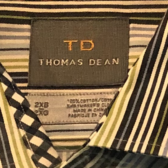 Thomas Dean Fancy Cuff button Down Dress shirt - Picture 1 of 3
